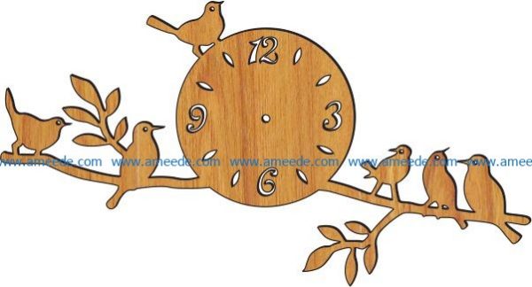 clock on a tree branch file cdr and dxf free vector download for Laser cut plasma
