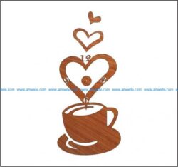 coffee clock file cdr and dxf free vector download for Laser