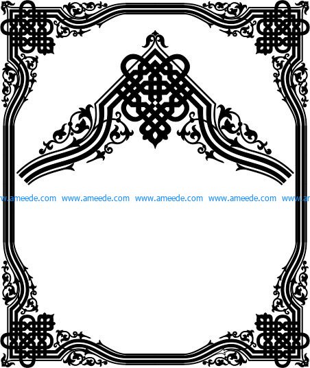 corner decoration file cdr and dxf free vector download for printers or laser engraving machines