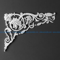 corner decorative pattern 3ds Max Scene File free 3D Image download for CNC