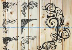corner decorative pattern free vector download for print or laser engraving machines