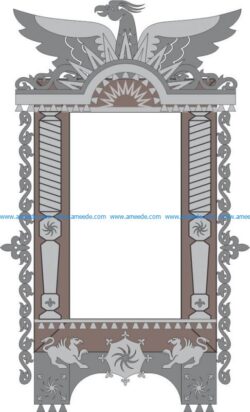 decorate the eagle window free vector download for Laser cut CNC