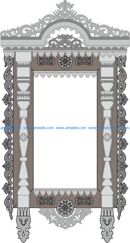 decorate the temple-shaped window free vector download for Laser cut CNC