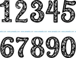 design of alphanumeric pattern file cdr and dxf free vector download for print or laser engraving machines