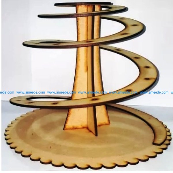 display shelves of spiral cakes free vector download for Laser cut CNC