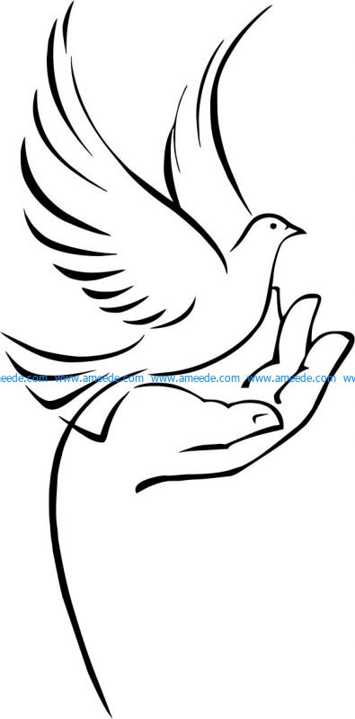 dove wing icon file cdr and dxf free vector download for print or laser engraving machines