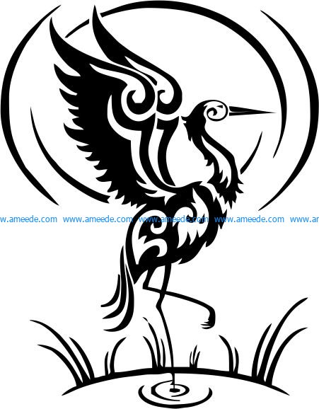 egret icon file cdr and dxf free vector download for printers or laser engraving machines