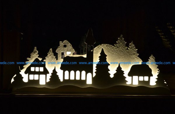 electricity pictures shaped Christmas house free vector download for Laser cut CNC