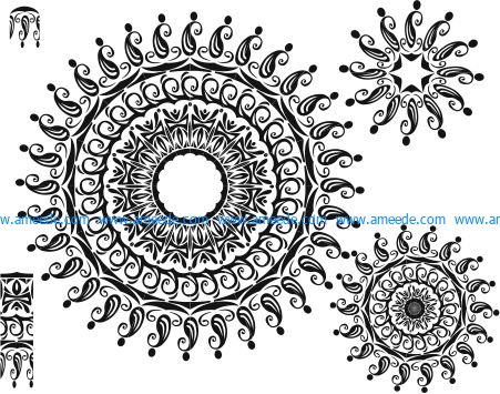 fiery sun pattern file cdr and dxf free vector download for Laser