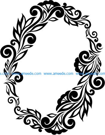 floral wreath file cdr and dxf free vector download for printers or laser engraving machines