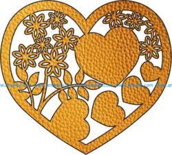 flower heart file cdr and dxf free vector download for Laser