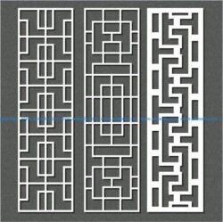 frontal rectangular vertical column file cdr and dxf free vector download for Laser cut CNC