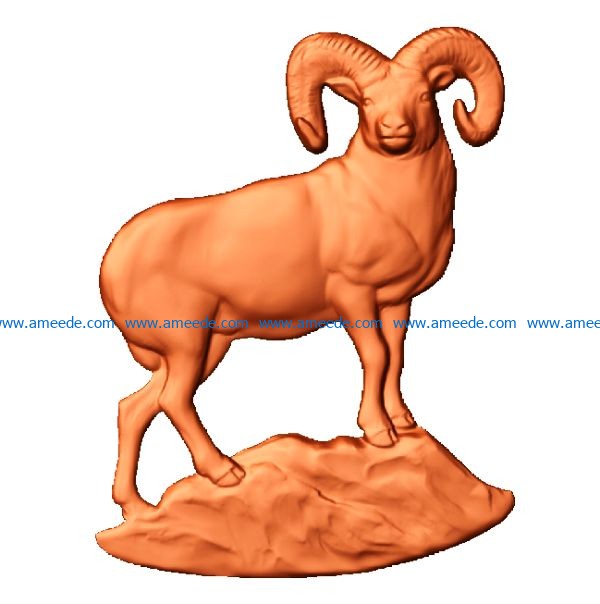goat picture file stl free vector art 3d model download for CNC