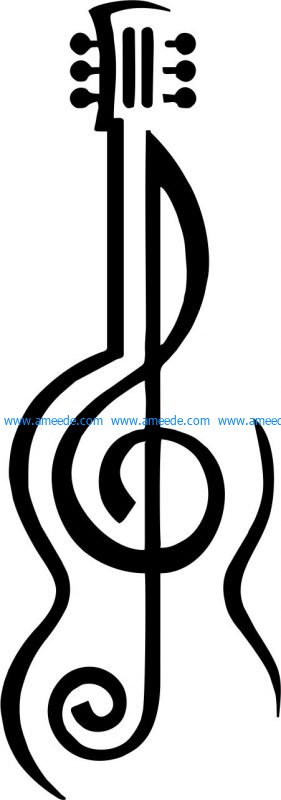 guitar art free vector download for Laser cut plasma