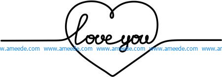 heart with love you file cdr and dxf free vector download for printers or laser engraving machines