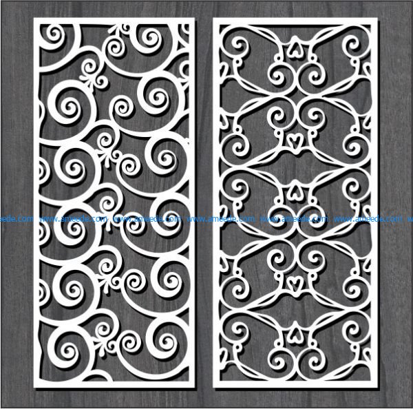 hook pattern file cdr and dxf free vector download for Laser cut CNC