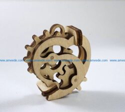 Gear heart file cdr and dxf free vector download for Laser cut CNC
