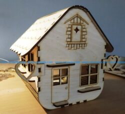 Box house model file cdr and dxf free vector download for Laser cut CNC
