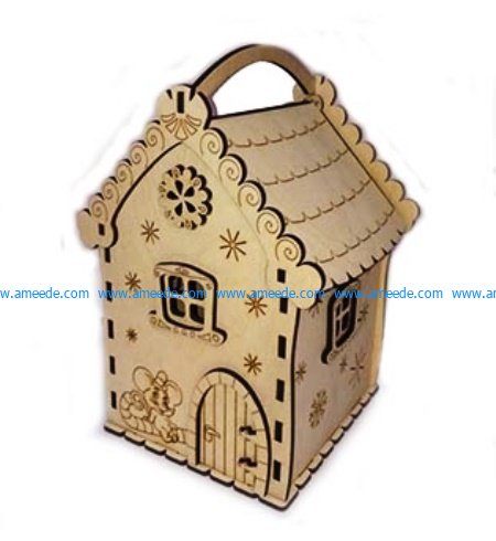 Mouse house candy box file cdr and dxf free vector download for Laser cut Plasma file Decal