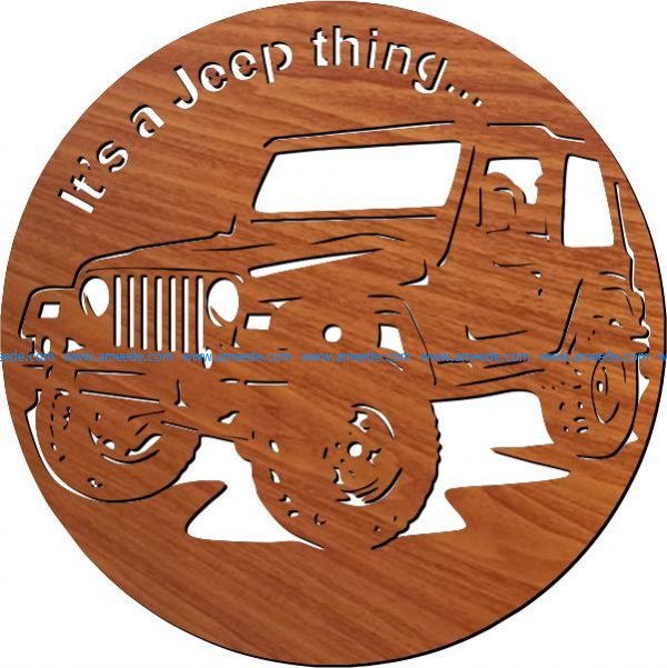 jeep Car wall clock file cdr and dxf free vector download for Laser cut plasma