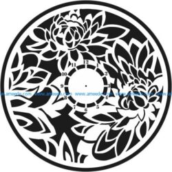lotus clock wall file cdr and dxf free vector download for Laser cut plasma