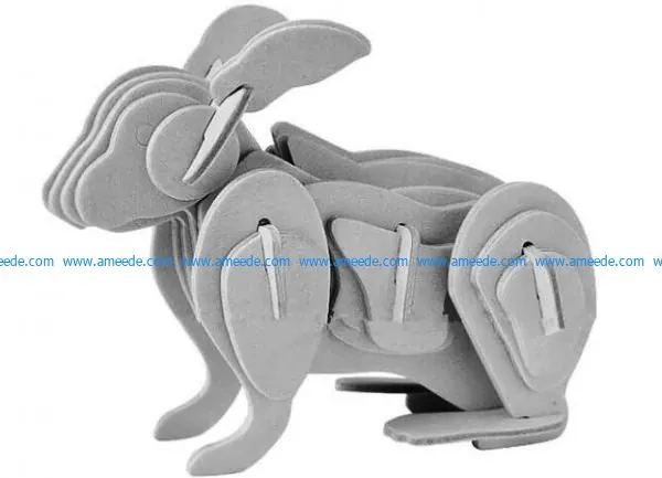 3D Rabbit Puzzlefile Cdr And Dxf Free Vector Download For Laser Cut CNC