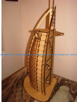 3D Dubai Tower file cdr and dxf free vector download for Laser cut Plasma file Decal