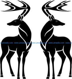 male star deer file cdr and dxf free vector download for printers or laser engraving machines