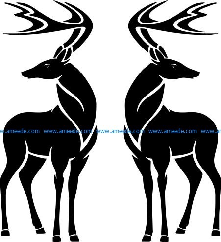 male star deer file cdr and dxf free vector download for printers or laser engraving machines