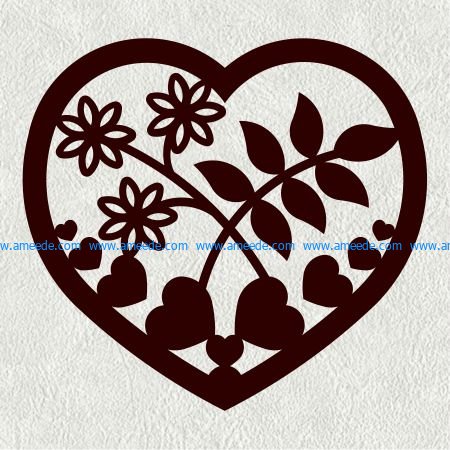 mussel heart weed flower file cdr and dxf free vector download for Laser cut CNC