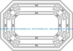 octagonal wooden desk pattern file cdr and dxf free vector download for Laser cut CNC