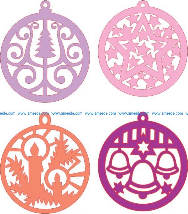 orbs hanging from the pine tree file cdr and dxf free vector download for Laser cut CNC