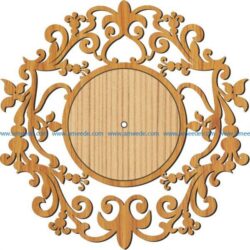 pattern wall clock file cdr and dxf free vector download for Laser cut plasma
