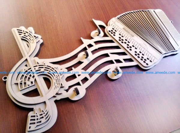 play music file cdr and dxf free vector download for Laser cut CNC