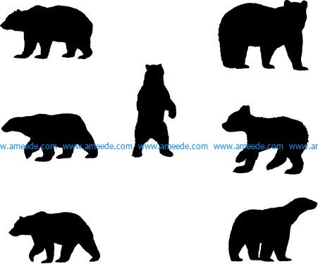 polar bear pattern file cdr and dxf free vector download for Laser cut plasma