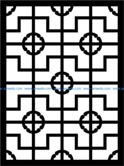 round pattern window file cdr and dxf free vector download for Laser cut CNC