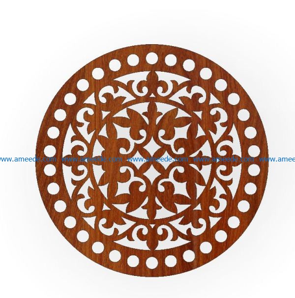 round tray pattern file cdr and dxf free vector download for Laser cut CNC