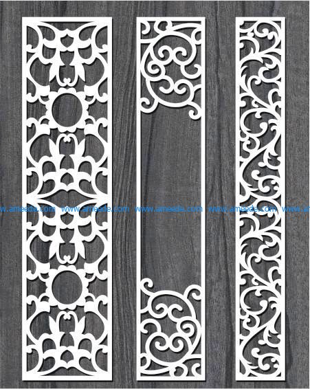 screen style vertical column file cdr and dxf free vector download for Laser cut CNC