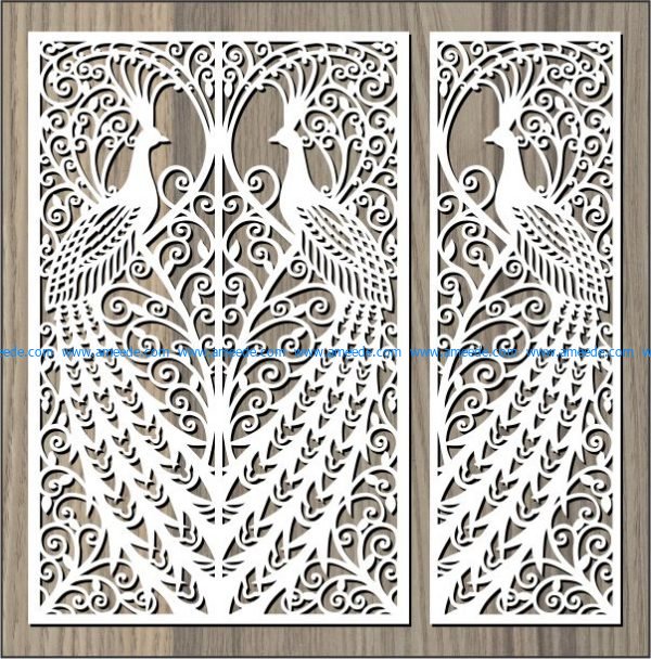 screened peacock free vector download for Laser cut CNC