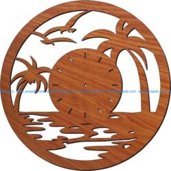 seagull-shaped wall clock flying in the sea free vector download for Laser cut plasma