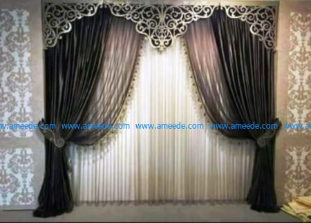 Crown-shaped curtain frame file cdr and dxf free vector download for Laser cutting CNC