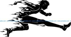 speed athlete file cdr and dxf free vector download for print or laser engraving machines