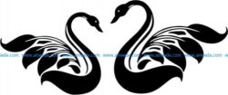 swan couple file cdr and dxf free vector download for print or laser engraving machines