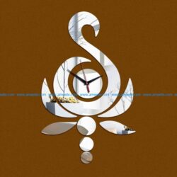 swan wall clock file cdr and dxf free vector download for Laser cut CNC