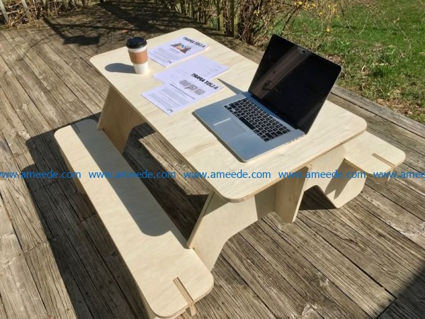 tables and chairs outdoors file cdr and dxf free vector download for Laser cut CNC