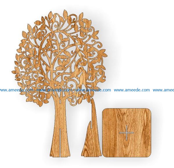 the assembly tree file cdr and dxf free vector download for Laser cut CNC
