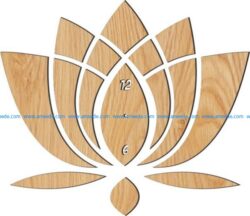 the lotus-shaped wall clock file cdr and dxf free vector download for Laser cut CNC