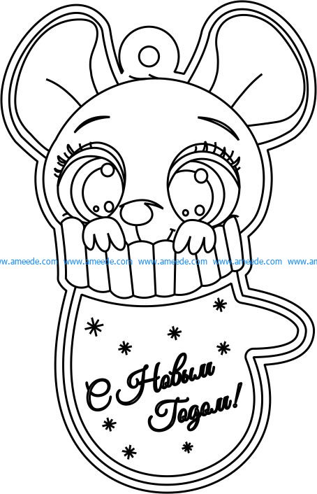 the mouse in the glove file cdr and dxf free vector download for printers or laser engraving machines