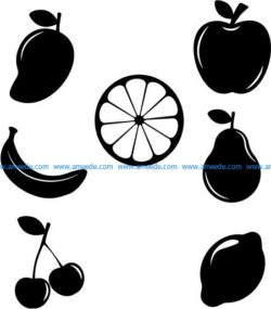 tropical fruits file cdr and dxf free vector download for printers or laser engraving machines