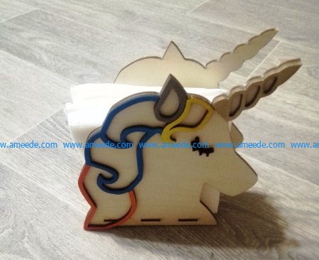 unicorn holding napkin file cdr and dxf free vector download for Laser cut CNC